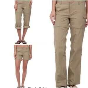 North Face Gray Paramount Valley Convertible Pants 6 Tan Shorts Capri Hike Camp